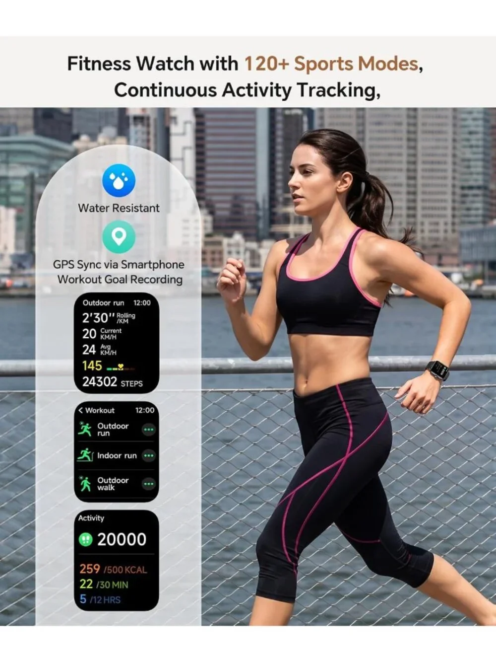Smartwatch for Men & Women, 2 Interchangeable Bands, Android & iPhone Compatible